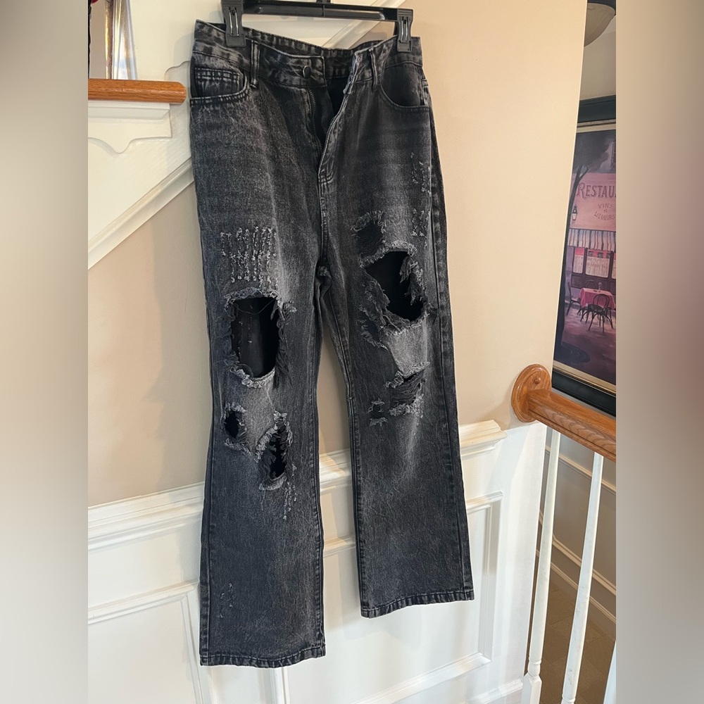 Amazon Distressed Black Jeans